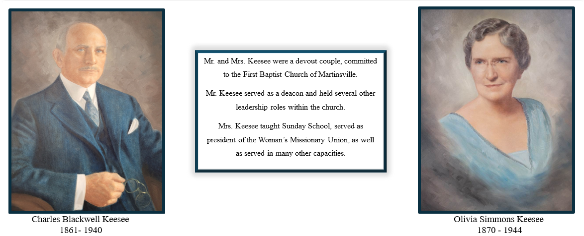 Charles and Olivia Keesee biographical information with portraits